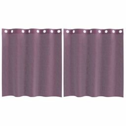 Berkfield Home Voile Curtains with Grommets 2 pcs Purple 140x140 cm - thumbnail 2
