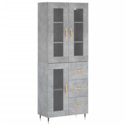 Berkfield Home Highboard Concrete Grey 69.5x34x180 cm Engineered Wood - thumbnail 2