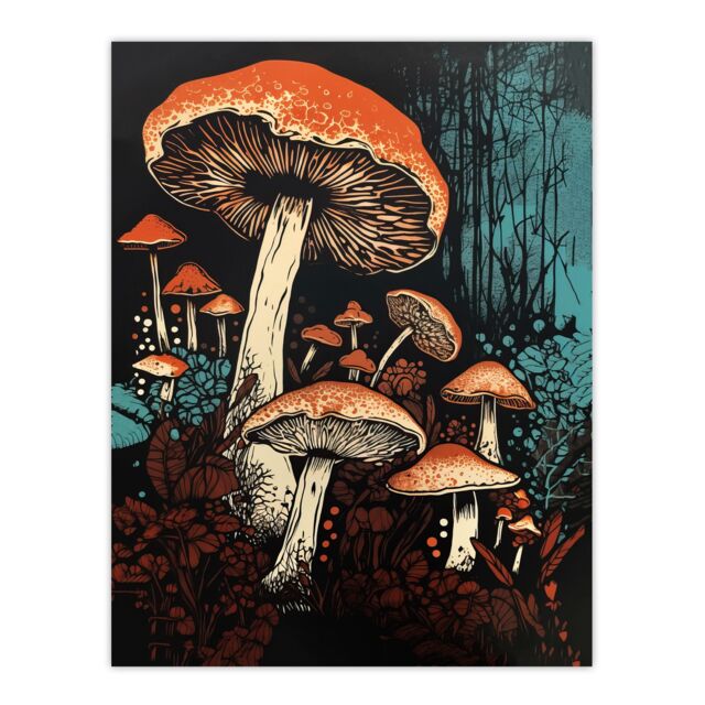 "Artery8 Vintage Fungi Aesthetic Mushroom Earthy Modern Painting Large Wall Art Poster Print Thick Paper 18X24 Inch - Size: W18"" x H24""" - image 1