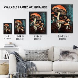 "Artery8 Vintage Fungi Aesthetic Mushroom Earthy Modern Painting Large Wall Art Poster Print Thick Paper 18X24 Inch - Size: W18"" x H24""" - thumbnail 3