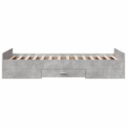 Berkfield Home Modern Bed Frame Frame w/Drawers 135x190 cm Double Solid Wood Pine in Grey - Size: Small Single - thumbnail 5