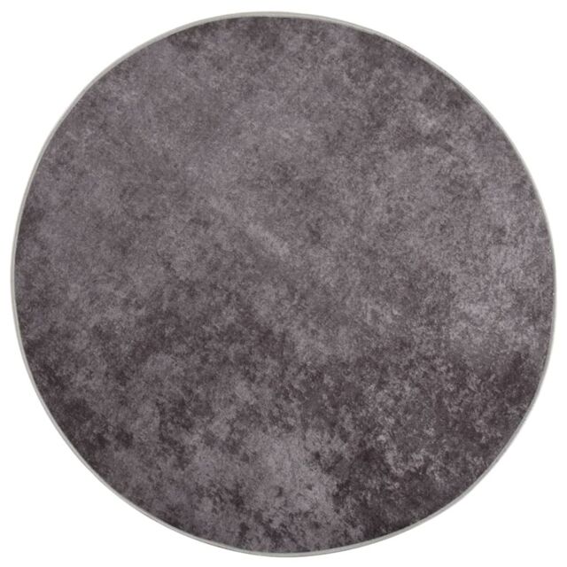 Berkfield Home Rug Washable 120 cm Grey Anti Slip - Size: 100 cm diameter - image 1