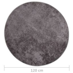 Berkfield Home Rug Washable 120 cm Grey Anti Slip - Size: 100 cm diameter - thumbnail 5