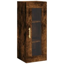 Berkfield Home Highboard Smoked Oak 34.5x34x180 cm Engineered Wood in Brown - thumbnail 5