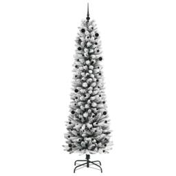 Berkfield Home Artificial Christmas Tree with 300 LEDs Green & white 240 cm - thumbnail 4
