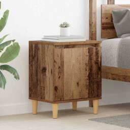 Berkfield Home Old Wood Bedside Table Old wood Solid Reclaim wood 40 x 30 x 50 cm in Brown - thumbnail 2