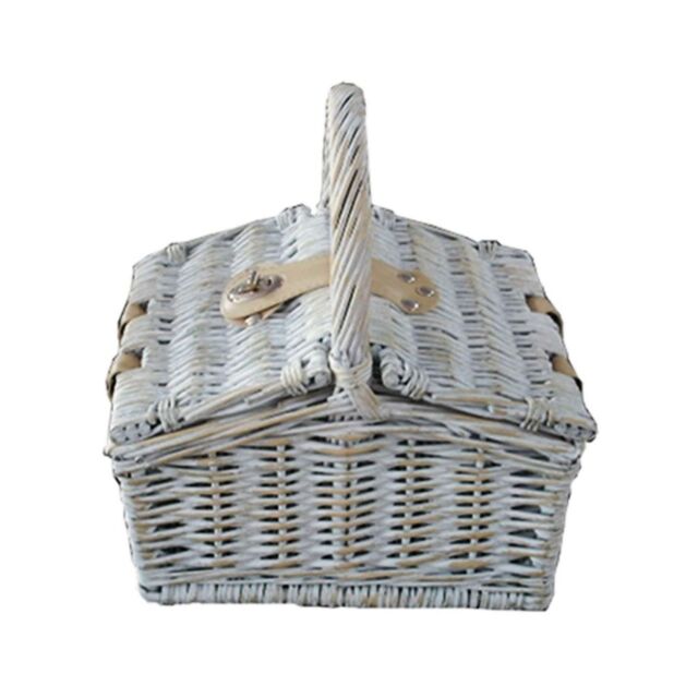 Red Hamper PR016/HOME Wicker Provence Mini Farmhouse Empty Picnic Basket in Grey - image 1