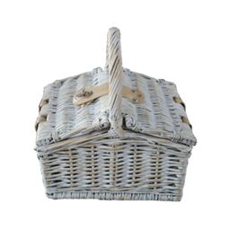 Red Hamper PR016/HOME Wicker Provence Mini Farmhouse Empty Picnic Basket in Grey - thumbnail 1
