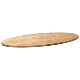 Berkfield Home Table Top 100x50x2 cm Solid Wood Oak Oval in Brown - Size: 100 x 50 x 2 cm - thumbnail 4