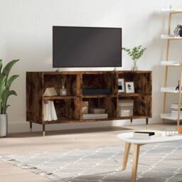 Berkfield Home TV Cabinet Smoked Oak 103.5x30x50 cm Engineered Wood in Brown - thumbnail 2