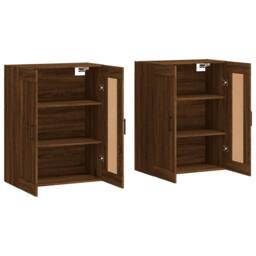 Berkfield Home Wall Mounted Cabinets 2 pcs Brown Oak Engineered Wood - thumbnail 4
