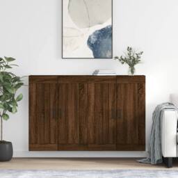 Berkfield Home Wall Mounted Cabinets 2 pcs Brown Oak Engineered Wood - thumbnail 2
