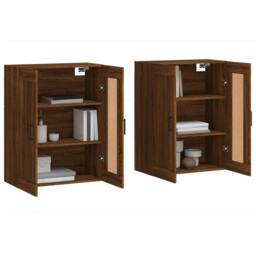 Berkfield Home Wall Mounted Cabinets 2 pcs Brown Oak Engineered Wood - thumbnail 3