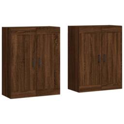 Berkfield Home Wall Mounted Cabinets 2 pcs Brown Oak Engineered Wood - thumbnail 1