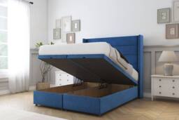 "Comfort Beds Milano Plush Ottoman Bed Base-54"" Wingback Headboard in Navy - Size: Small Double" - thumbnail 2