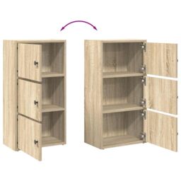 Berkfield Home Bookcase Sonoma Oak 40x24x77 cm Engineered Wood in Brown - Size: 40 x 24 x 77 cm - thumbnail 8