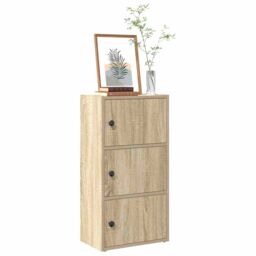 Berkfield Home Bookcase Sonoma Oak 40x24x77 cm Engineered Wood in Brown - Size: 40 x 24 x 77 cm - thumbnail 1