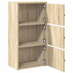 Berkfield Home Bookcase Sonoma Oak 40x24x77 cm Engineered Wood in Brown - Size: 40 x 24 x 77 cm - thumbnail 5