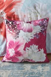 Laurence Llewelyn-Bowen 'Mayfair Lady' Velvet Filled Cushion in Pink - Size: 55 cm x 55 cm - thumbnail 2