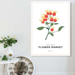 ARTZE Orange Rosehip Plant Flower Market Simplicity Framed Print SIZE: A2 with White Frame - Size: A4 - thumbnail 2