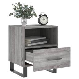 Berkfield Home Bedside Cabinet Grey Sonoma 40x35x47.5 cm Engineered Wood - thumbnail 7