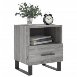 Berkfield Home Bedside Cabinet Grey Sonoma 40x35x47.5 cm Engineered Wood - thumbnail 8