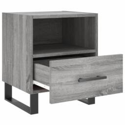 Berkfield Home Bedside Cabinet Grey Sonoma 40x35x47.5 cm Engineered Wood - thumbnail 3