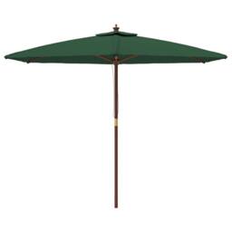 Berkfield Home Garden Parasol with Wooden Pole Green 299x240 cm - thumbnail 3