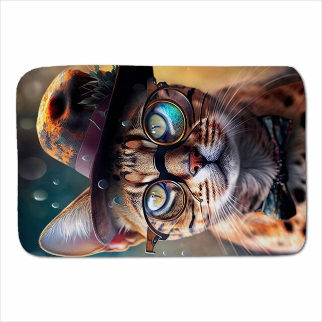 Warren Reed - Designer Bengal Cat Face With Splashart Sherpa Blanket - Size: Large - image 1