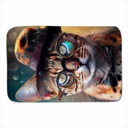 Warren Reed - Designer Bengal Cat Face With Splashart Sherpa Blanket - Size: Large - thumbnail 1