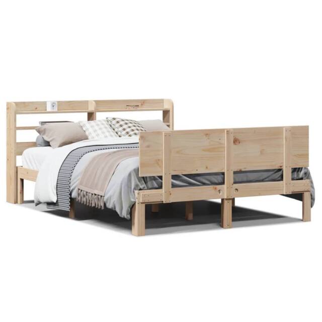 Berkfield Home Bed Frame with Headboard without Mattress 160x200 cm in Tan - image 1