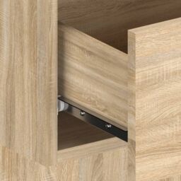 Berkfield Home Bed Headboard with Cabinets Sonoma Oak Engineered Wood in Brown - thumbnail 6