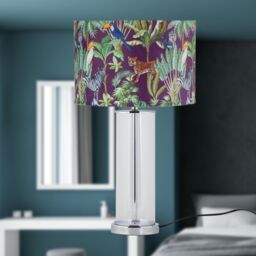 First Choice Lighting Aura - Chrome Table Lamp with Safari Velvet Shade in Silver - thumbnail 7