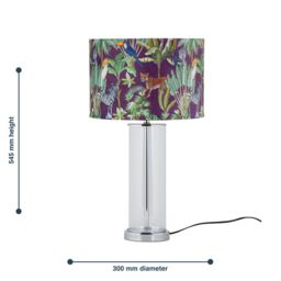 First Choice Lighting Aura - Chrome Table Lamp with Safari Velvet Shade in Silver - thumbnail 9