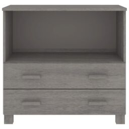 Berkfield Home Sideboard HAMAR Light Grey 85x35x80 cm Solid Wood Pine - Size: 85 x 35 x 80 cm - thumbnail 5