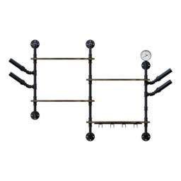 Kelvenix Corner Wall Mounted Wine Rack Display Shelf in Black - Size: 0.6m2 - thumbnail 4