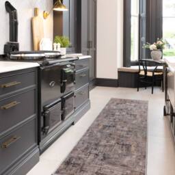 Kukoon Abstract Design Cotton Chenille Rug Grey Gold Machine Washable in Dark Grey - Size: 240 cm x 330 cm - thumbnail 7