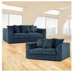 Furniture 786 Hannah Jumbo Cord 3+2 Seater Sofa Set in Navy
