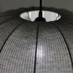 CGC Lighting CGC LILA Grey Oval Stretch Ribbed Cotton Fabric Lampshade in Dark Grey - thumbnail 6