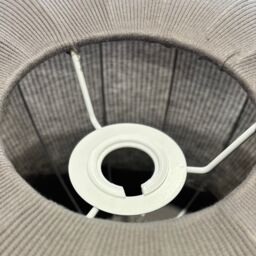 CGC Lighting CGC LILA Grey Oval Stretch Ribbed Cotton Fabric Lampshade in Dark Grey - thumbnail 8