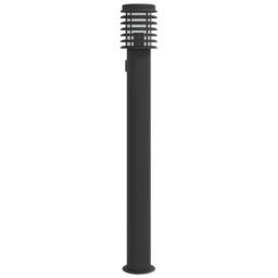 Berkfield Home Outdoor Floor Lamp with Outlet Black 110cm Stainless Steel - thumbnail 2