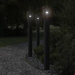 Berkfield Home Outdoor Floor Lamp with Outlet Black 110cm Stainless Steel
