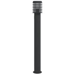 Berkfield Home Outdoor Floor Lamp with Outlet Black 110cm Stainless Steel - thumbnail 4