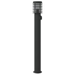 Berkfield Home Outdoor Floor Lamp with Outlet Black 110cm Stainless Steel - thumbnail 6