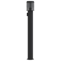 Berkfield Home Outdoor Floor Lamp with Outlet Black 110cm Stainless Steel - thumbnail 5