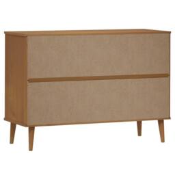 Berkfield Home Beautiful Drawer Cabinet MOLDE Brown 113x40x80 cm Solid Wood Pine - Size: 113 x 40 x 80 cm - thumbnail 7