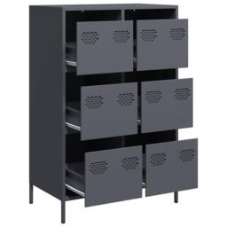 Berkfield Home Highboard Anthracite 68x39x101.5 cm Steel in Dark Grey - thumbnail 4