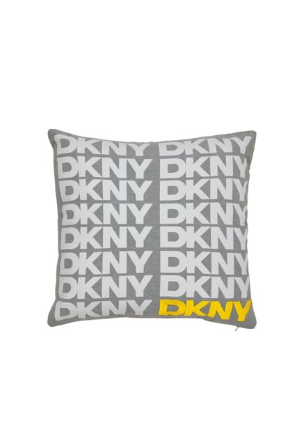 DKNY ' Logo' Cotton Cushion in Grey - Size: 45 cm x 45 cm - image 1
