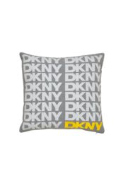 DKNY ' Logo' Cotton Cushion in Grey - Size: 45 cm x 45 cm - thumbnail 1