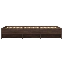Berkfield Home Bed Frame without Mattress Brown Oak 90x190 cm Single Engineered Wood - thumbnail 6
